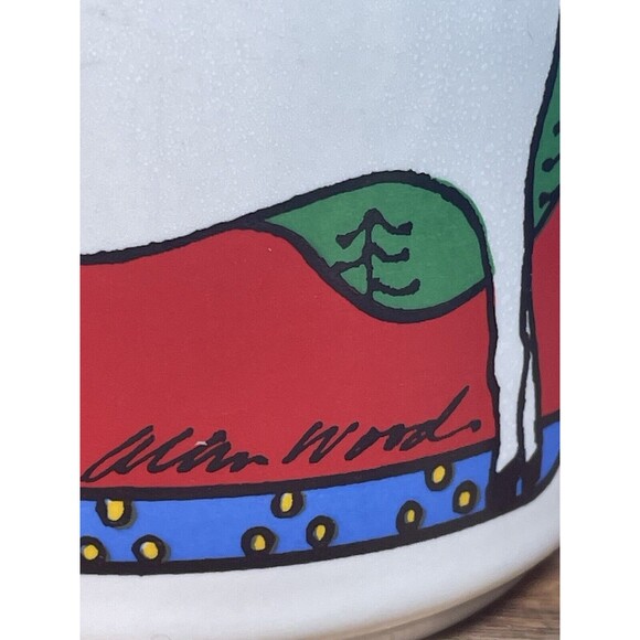 VTG 80s HOUZE Alan Wood Reindeer Gifts Holiday Christmas Whimsical Mug - Picture 2 of 10